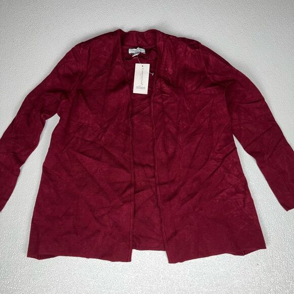 Charter Club Petite Open-Front Cardigan, Cranberry Red Size PS NWT - Picture 3 of 8
